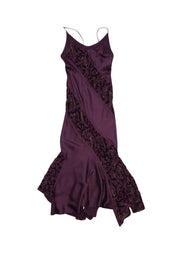 Current Boutique-Roberto Cavalli - Purple Silk & Velvet Dress Sz XS
