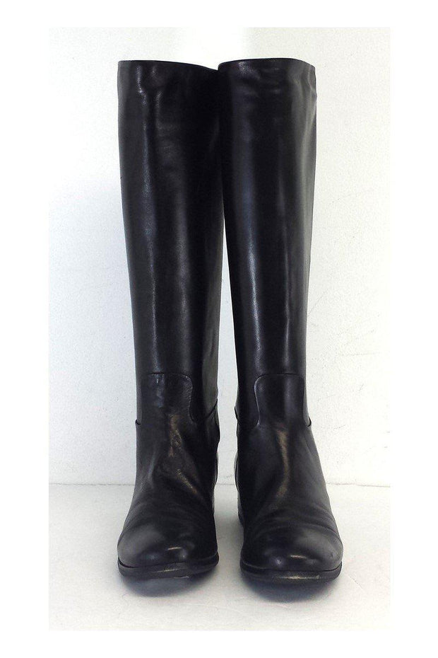 Current Boutique-Roberto Del Carlo - Black Leather Knee High Boots Sz 7.5