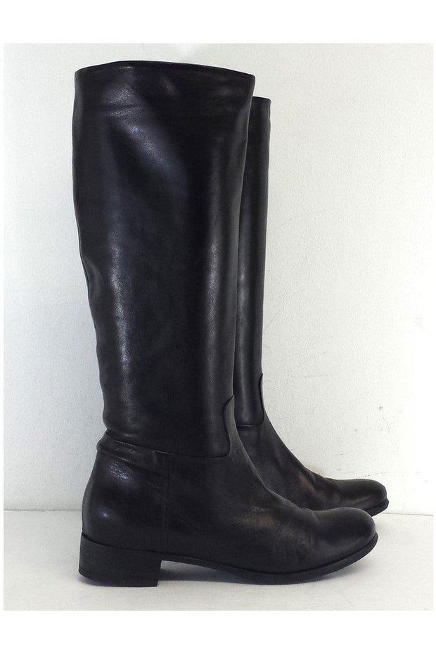 kompas Alarmerende Intensiv Roberto Del Carlo - Black Leather Knee High Boots Sz 7.5 – Current Boutique