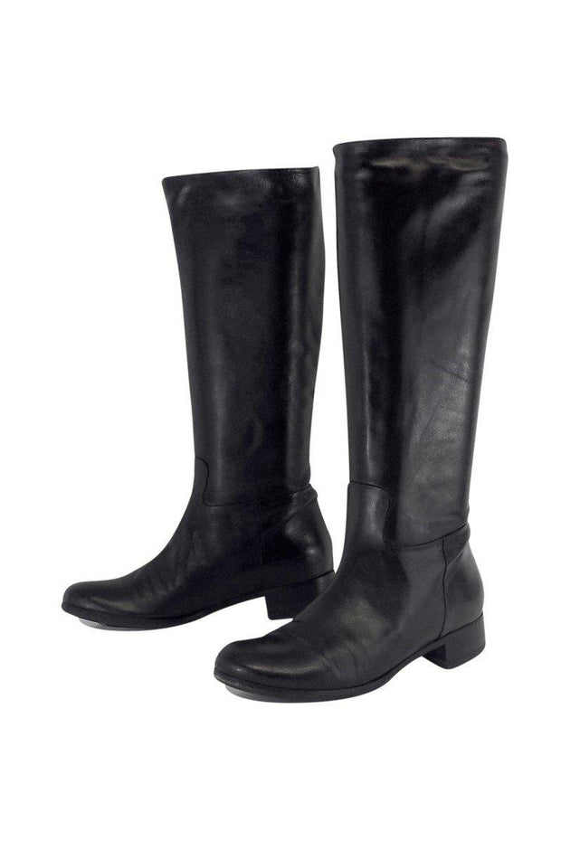 Current Boutique-Roberto Del Carlo - Black Leather Knee High Boots Sz 7.5