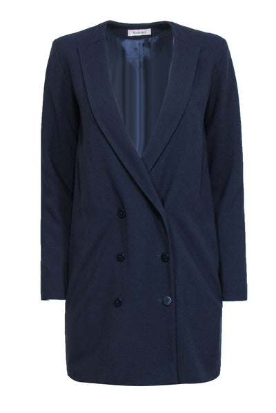 Current Boutique-Rodebjer - Navy Blazer Dress w/ Double Breasted Buttons & Deep V-Neckline Sz XS