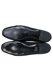Current Boutique-Roger Vivier - Black & Navy Satin Loafers w/ Rhinestone Buckle Design Sz 12