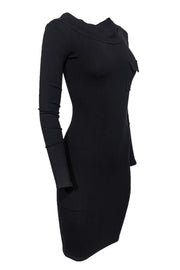 Current Boutique-Roland Mouret - Black Off-The-Shoulder Bodycon Dress Sz 6