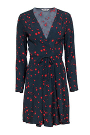 Current Boutique-Rolla's - Navy & Red Star Print Long Sleeve Wrap Dress Sz S