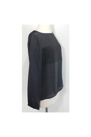 Current Boutique-Ron Leal - Dark Charcoal Grey Silk Top Sz 6