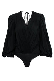 Current Boutique-Ronny Kobo - Black Long Sleeve Surplice Bodysuit Sz XS