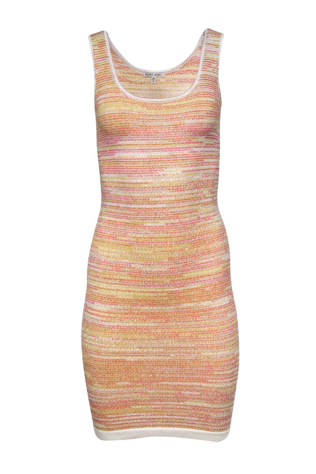 Current Boutique-Ronny Kobo - Pink, Yellow & White Marbled Knit Tank Dress Sz XS