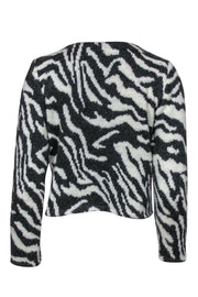 Current Boutique-Rory Beca - Grey & White Zebra Print Clasped Cropped Cardigan Sz XS