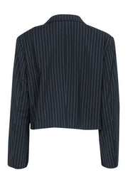 Current Boutique-RtA - Black Pinstripe Cropped Blazer w/ Faux Buttons Sz L