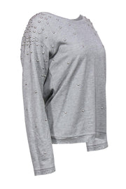 Current Boutique-RtA - Grey Distressed Sweatshirt w/ Pearls Sz XS