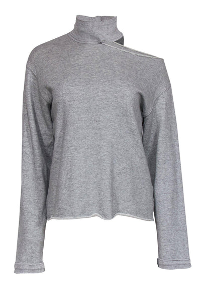 Current Boutique-RtA - Grey Turtleneck Sweatshirt w/ Shoulder Cutout Sz XS