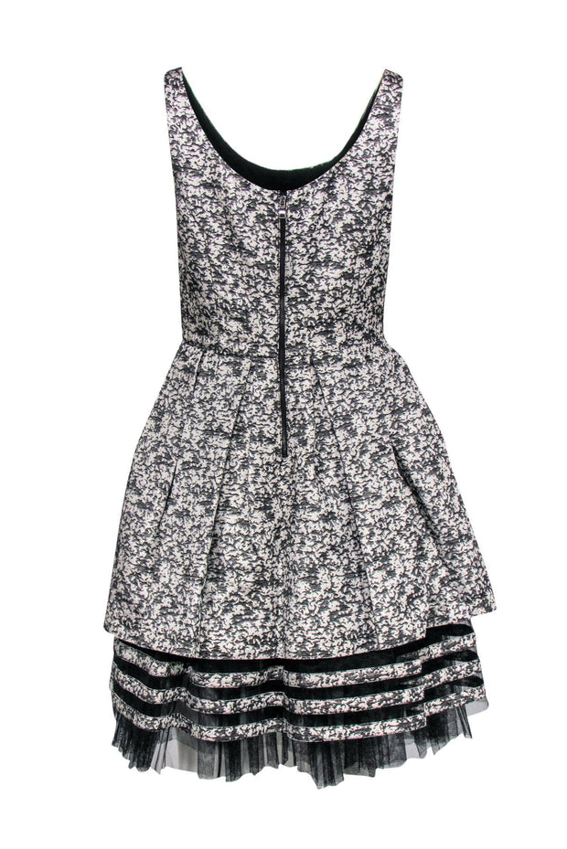 Current Boutique-Sachin & Babi - Black & Cream Metallic Dress w/ Full Skirt Sz M