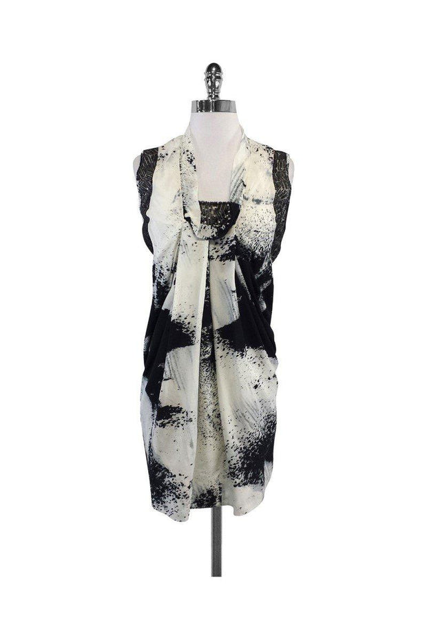 Current Boutique-Sachin & Babi - Black & White Silk Sleeveless Dress Sz 2