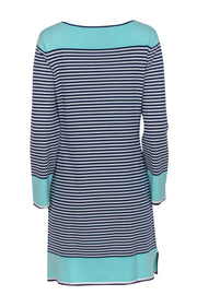 Current Boutique-Sail to Sable - Mint & Navy Striped Knit Dress Sz M