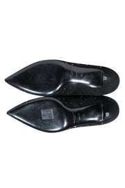 Current Boutique-Saint Laurent - Black Suede Lace-Up Ankle Boots w/ Crystal Embellishments Sz 8