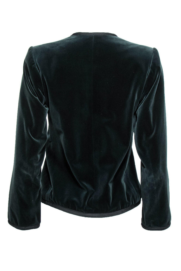 Current Boutique-Saint Laurent - Emerald Green Velvet Jacket w/ Gold Buttons Sz M