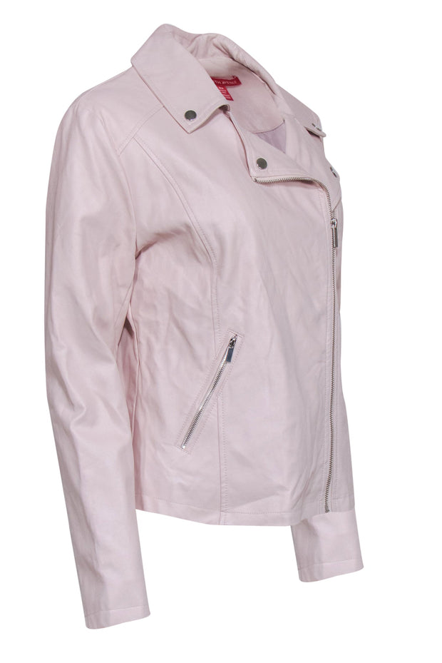 Current Boutique-Saks Fifth Avenue - Blush Pink Vegan Leather Moto Jacket Sz M