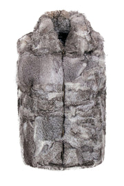 Current Boutique-Saks Fifth Avenue - Grey Rabbit Fur Zip-Up Vest Sz S/M