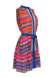 Current Boutique-Saloni - Multicolor Print Sleeveless Silk Dress Sz 8