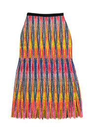 Current Boutique-Saloni - Multicolored Pleated Lace Maxi Skirt Sz 0