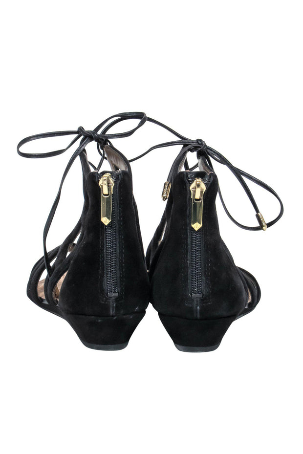 Current Boutique-Sam Edelman - Black Suede Lace-Up Gladiator Sandals Sz 9