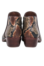 Current Boutique-Sam Edelman - Brown, Black, & Tan Snake Print Leather "Petty" Ankle Booties Sz 6