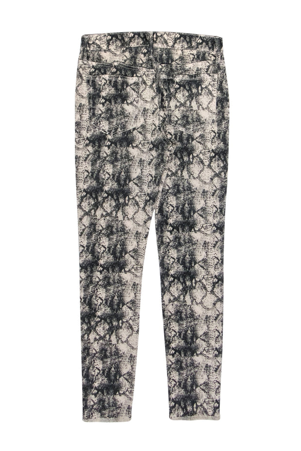 Current Boutique-Sam Edelman - Ivory & Grey Snakeskin Print High-Rise“Stiletto” Skinny Jeans Sz 26