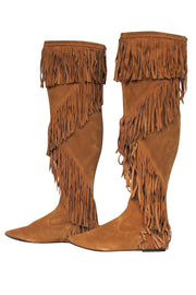 Current Boutique-Sam Edelman - Tan Suede Fringed Over-the-Knee Boots Sz 10