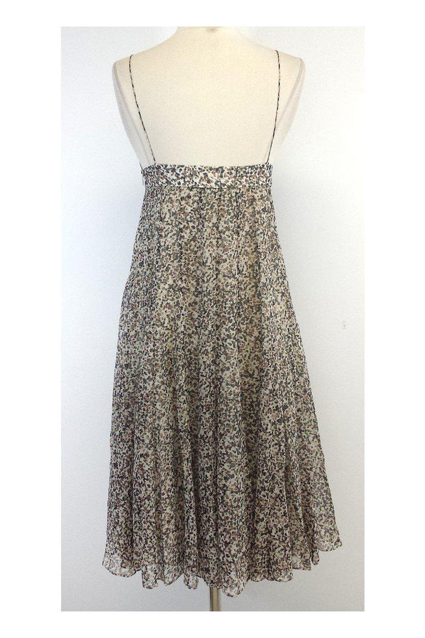 Current Boutique-Samantha Treacy - Grey & Taupe Spotted Silk Dress Sz 2