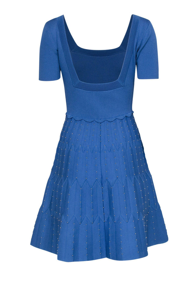 Current Boutique-Sandro - Baby Blue Square Neck A-Line Dress w/ Studs Sz 6