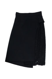 Current Boutique-Sandro - Black Asymmetrical Lace Skirt Sz S