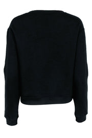 Current Boutique-Sandro - Black Crew Neck Sweatshirt w/ Silver Grommet Eyelets