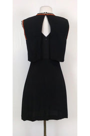Current Boutique-Sandro - Black Embroidered Trim Dress Sz S