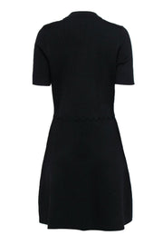 Current Boutique-Sandro - Black Knit Fit & Flare Dress w/ Gold-Toned Button Details Sz 10
