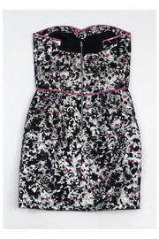 Current Boutique-Sandro - Black & Pink Metallic Strapless Dress Sz S