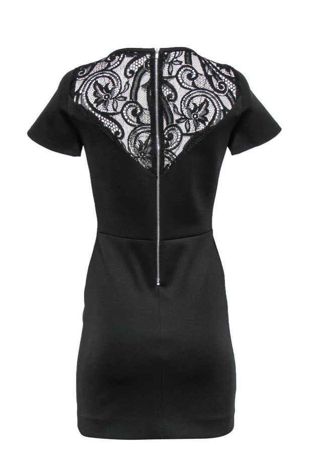 Current Boutique-Sandro - Black Sheath Dress w/ Lace Sz 4