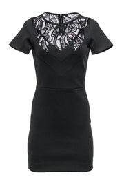 Current Boutique-Sandro - Black Sheath Dress w/ Lace Sz 4