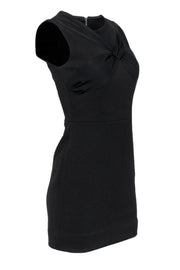 Current Boutique-Sandro - Black Textured Sheath Dress w/ Knotted Detail Sz S