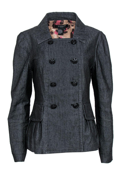 Current Boutique-Sandro - Dark Gray Double Breasted Peacoat Sz M