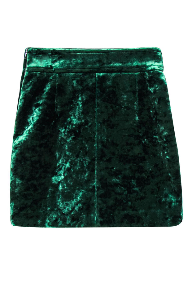 Current Boutique-Sandro - Dark Green Velveteen Miniskirt Sz S