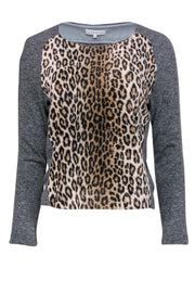 Current Boutique-Sandro - Grey Animal Print Sweater Sz L