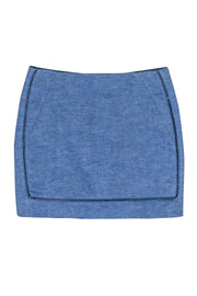 Current Boutique-Sandro - Light Blue Denim Miniskirt w/ Chain Link Trim Sz 2