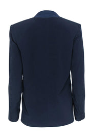Current Boutique-Sandro - Navy Buttoned Blazer w/ Knit Lapels Sz 6