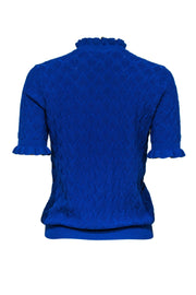 Current Boutique-Sandro - Royal Blue Short Sleeved Knit Top Sz S
