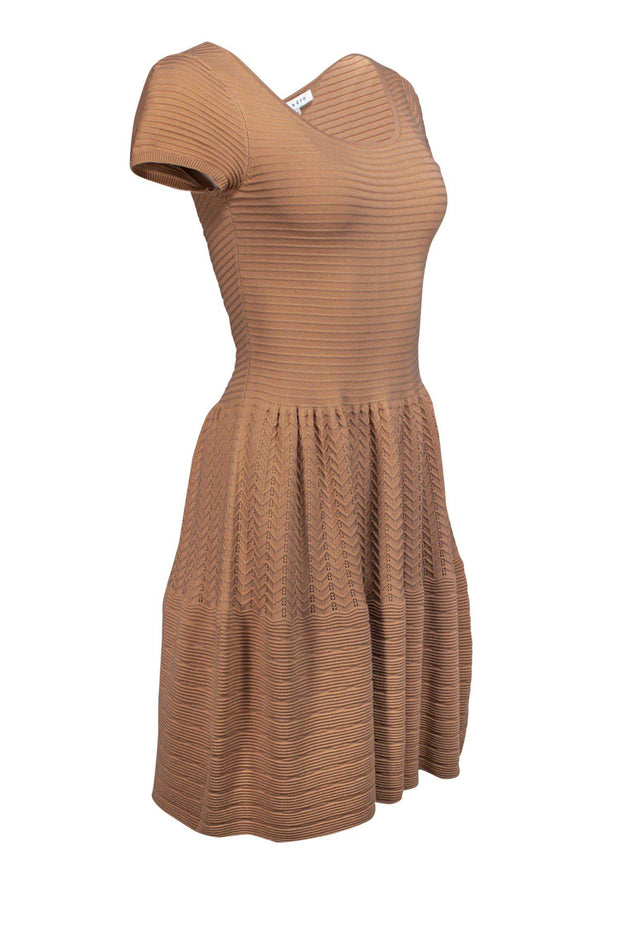 Current Boutique-Sandro - Tan Knit Fit & Flare Dress Sz XS