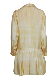 Current Boutique-Sandro - Yellow Silk Drop Waist Long Sleeve Dress Sz M