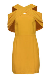 Current Boutique-Sandro - Yellow Sleeveless Sheath Dress w/ Draped Design Sz S