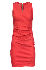 Current Boutique-Sara Campbell - Bright Coral Linen Blend Sheath Dress Sz 0