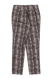 Current Boutique-Sara Campbell - Brown Snakeskin Print Straight Leg "Audrey" Pants Sz 2