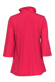 Current Boutique-Sara Campbell - Hot Pink Button-Up Jacket w/ Ruffle Collar Sz XS